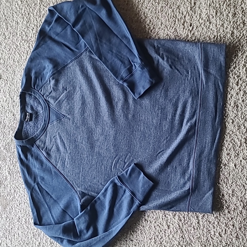 Hurley Blue Crewneck Pullover Raglan Sleeve Sweatshirt